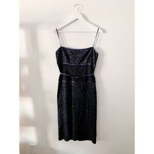 St John Silk & Knit Dress w/ Belt Size 8